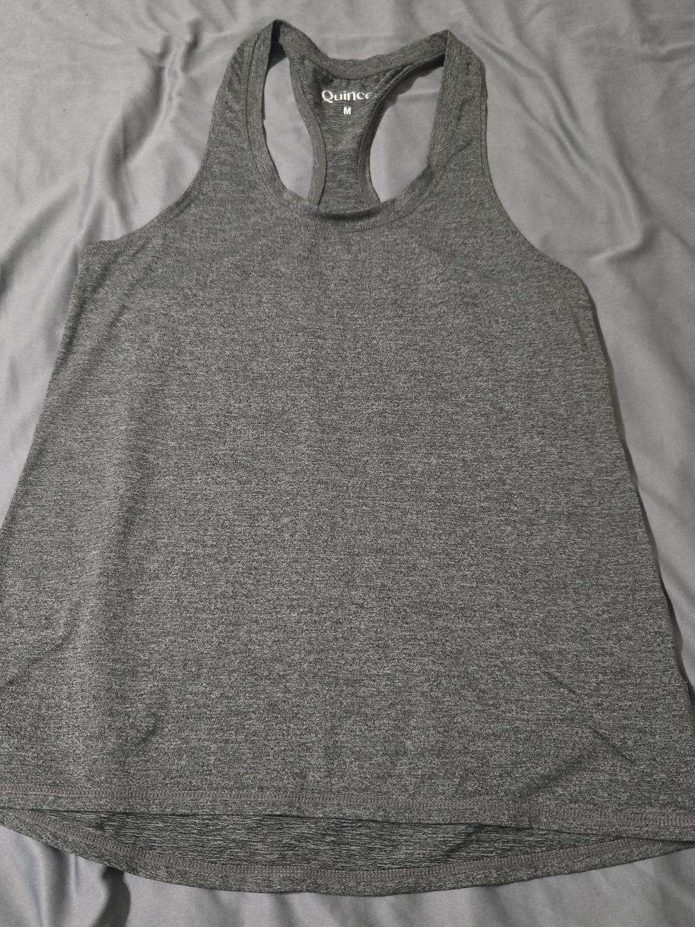 Quince Razor Back Workout Tank Womens Size Medium Sustainable Materials Grey